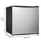 Mainstays 1.7 Cu. Ft. Single Door Mini Refrigerator, Stainless Steel Look