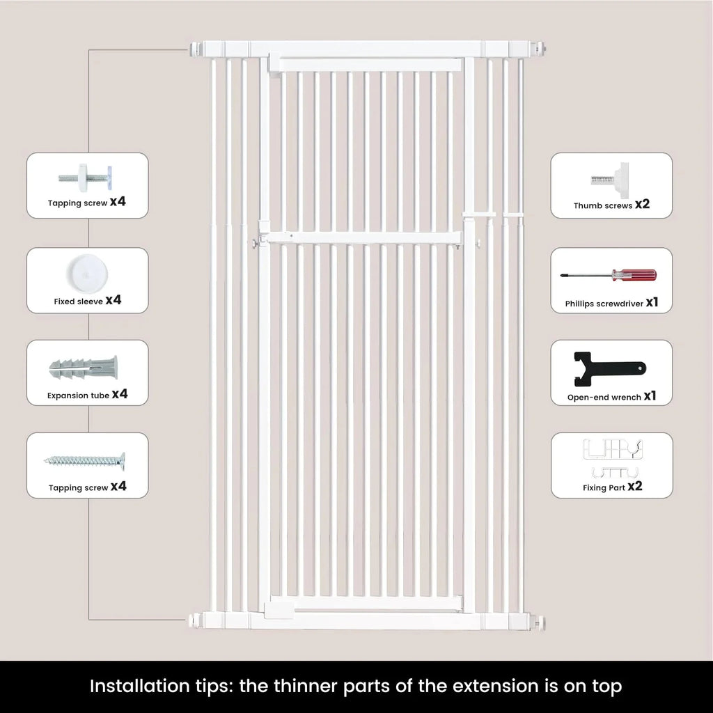 Extra Tall Cat Gate, 27.56-37 in Wide, 51-87 in Adjustable Height