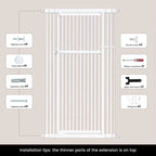 Extra Tall Cat Gate, 27.56-37 in Wide, 51-87 in Adjustable Height