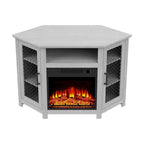 45 inch Industrial Corner Electric Fireplace TV Stand Console Table - 17 Electric Fireplace