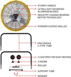 Tornado 24 Inch High Velocity 3-Speed Drum Air Circulator Fan, 7800 CFM, Yellow - HI-FAN-DRUM24-1P