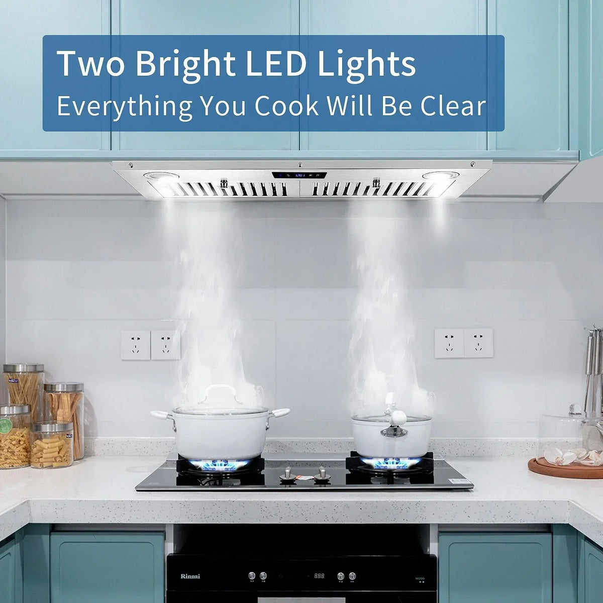 30 Inch Built-In Range Hood 800 CFM 3-Speed Touch Control