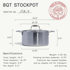Made In Cookware Stainless Steel Stock Pot With Lid, 8 Quart, 5 Ply