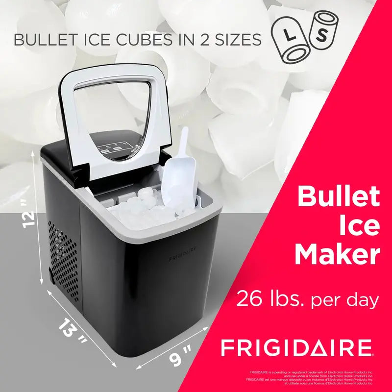 Frigidaire Stainless Steel Portable Countertop Ice Maker - 26 Lbs Daily