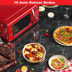 Galanz Retro Countertop Microwave Oven, 0.9 cu ft, Red - GLCMKZ09RDR09