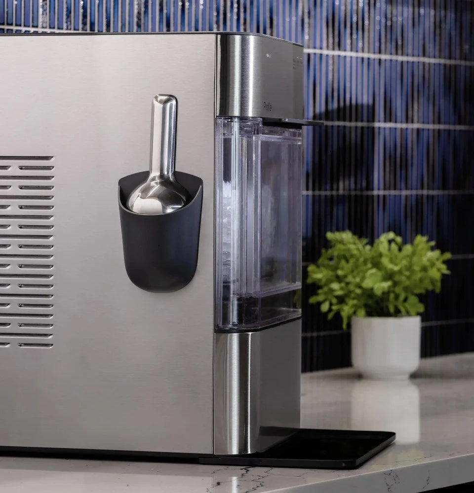 GE Profile Opal 2.0 Ultra Nugget Ice Maker With Scale Inhibiting Filter, Scoop, 38 lbs In 24 Hours, WiFi - Stainless Steel