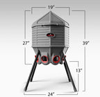 80lb Poultry Feeder, Adjustable Height, UV Stable, Weather Resistant, 8 Ports, Made In USA