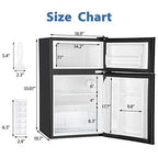 Euhomy Mini Refrigerator With Freezer, 3.2 Cu.Ft