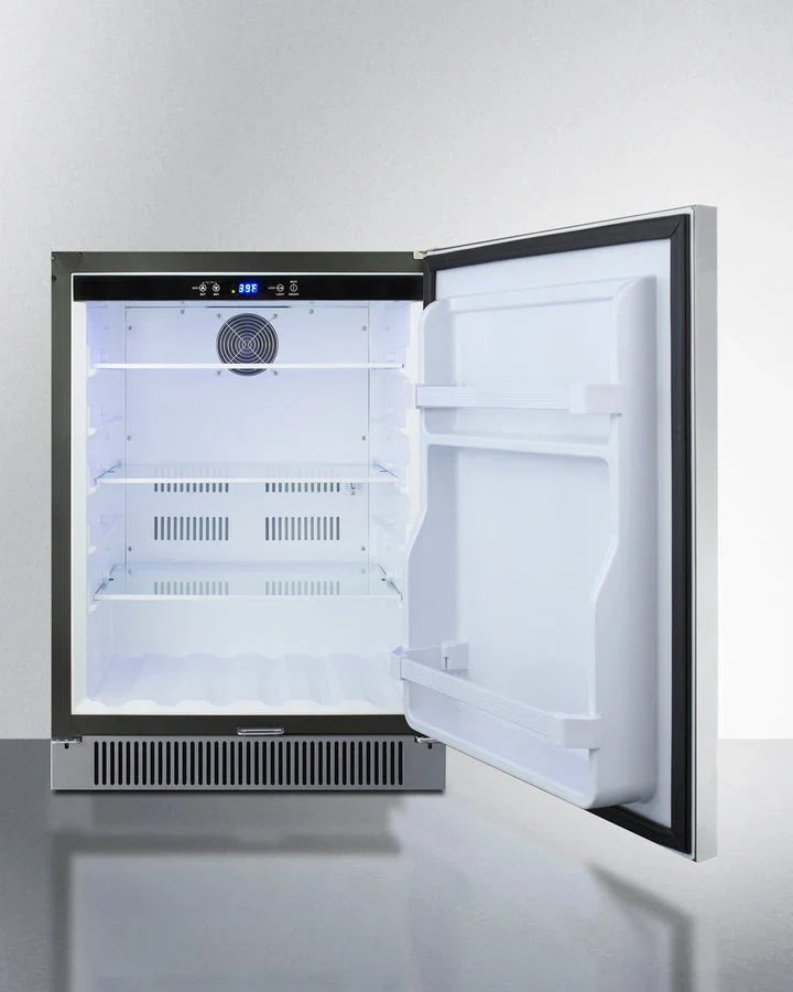 Built-In Outdoor All-Refrigerator, 24 in Wide, Stainless Steel, LHD