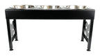 Elevated Triple Dog Feeding Station With 3-Quart Stainless Steel Bowls, 16 Inch Tall