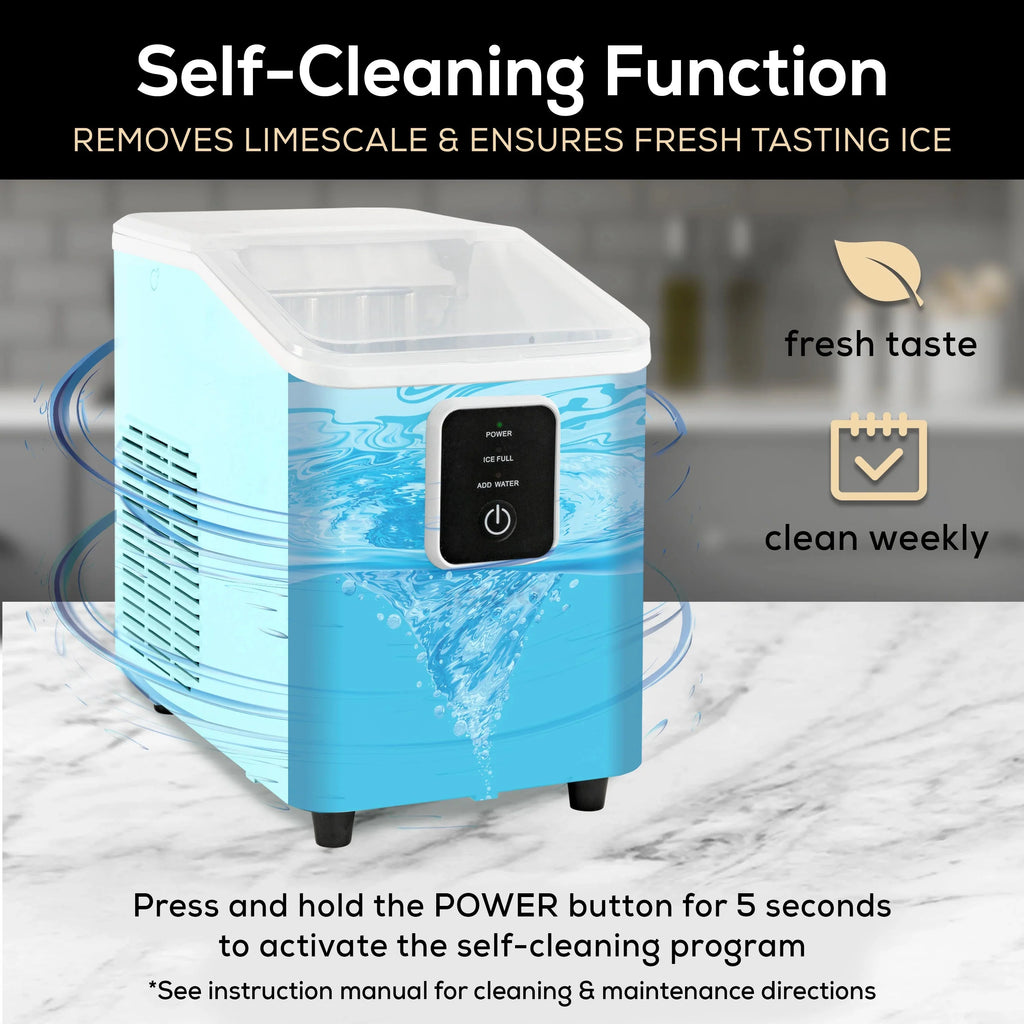 Igloo Self-Cleaning Countertop Ice Maker, 26 lbs. Per Day, 8 Pieces Every 7-8 Minutes, Aqua