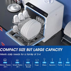 AIRMSEN Portable Countertop Dishwasher, 5-Liter Built-In Water Tank, 5 Washing Programs - AE-TDQR03