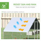GFVCNIO Metal Coop Run With Cover, 10 x 6.5 x 6.5, Silver