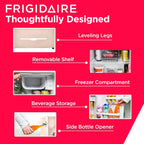 Frigidaire Retro Compact Refrigerator 1.6 cu ft 16 in D x 18 in W x 18.5 in H Moonlight - EFR176
