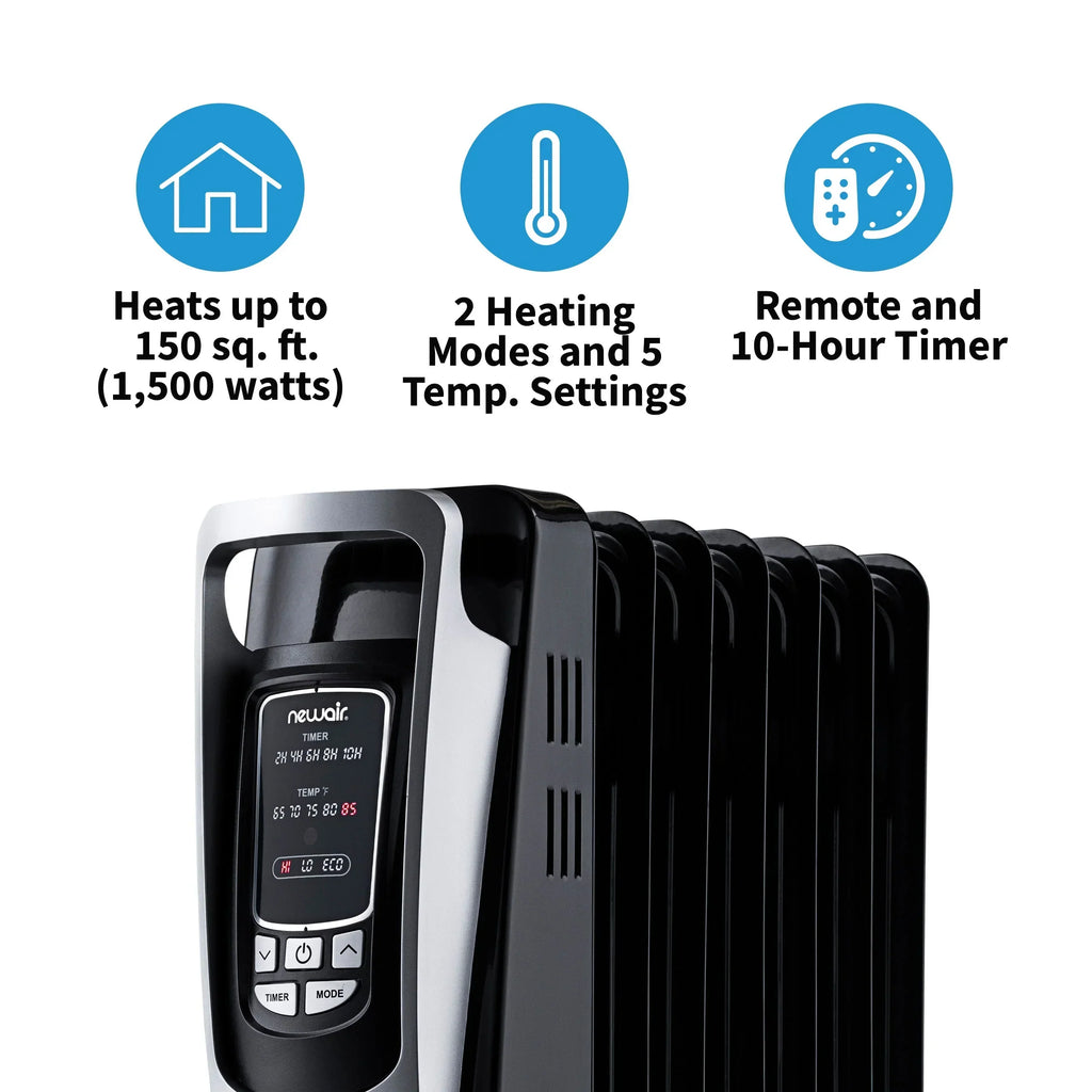 Newair Electric Oil-Filled Freestanding Space Heater, 162 sq. ft.