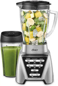 Oster Pro 1200 Blender With 24-Oz Smoothie Cup And Glass Jar - Brushed Nickel
