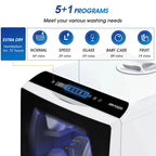 AIRMSEN Portable Countertop Dishwasher With 5L Built-In Water Tank And 5 Washing Programs - AE-TDQR03