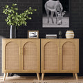 Rovaurx Set Of 2 Rattan Storage Cabinets With Doors
