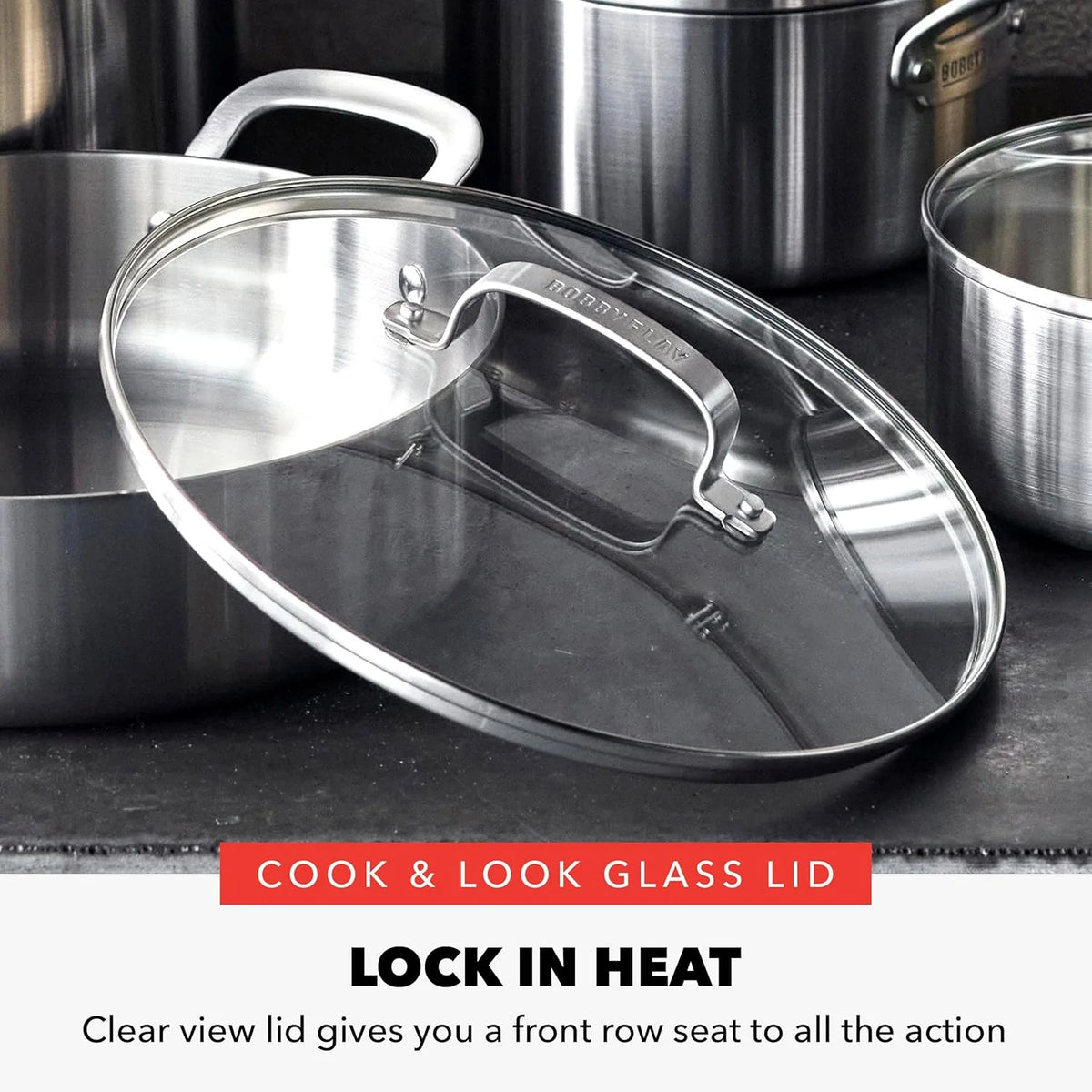 GreenPan x Bobby Flay 10 Piece Stainless Steel Tri-Ply Cookware Set - 8QT Stockpot
