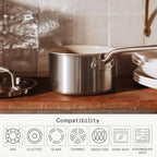 Made In Cookware Ceramic Non Stick Cookware Set, 5 Pc, 5 Ply Clad - Small Spaces Set