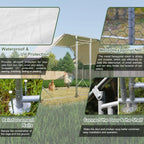 Seizeen Walk-In Chicken Coop Run for 6-8 Chickens, 10FT - Waterproof Galvanized Wire