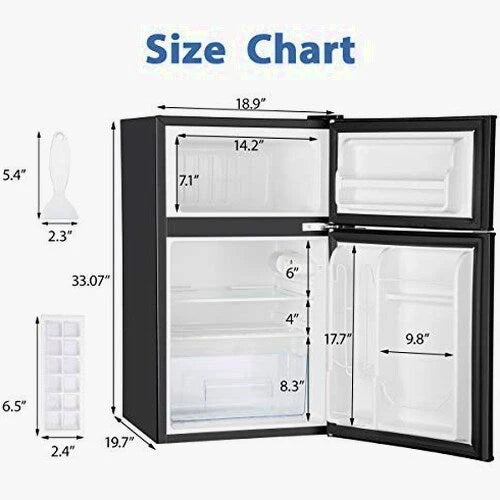 Euhomy 3.2 Cu.Ft Mini Refrigerator With Freezer