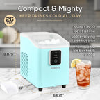 Igloo Self-Cleaning Countertop Ice Maker, 26 lbs. Per Day, 8 Pieces Every 7-8 Minutes, Aqua