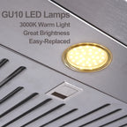 Everkitch 30 Inch Ducted Under Cabinet Range Hood, Stainless Steel, 400 CFM