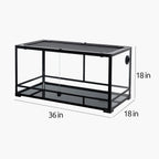 REPTI-ZOO Glass Terrarium, Front Double Doors, 40 Gallon