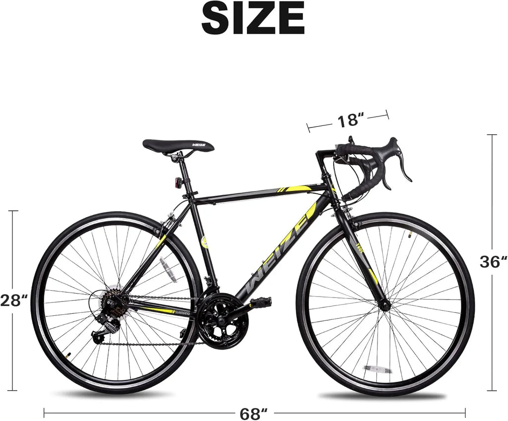 WEIZE Road Bike, 700C Wheel City Commuter Bicycle, Shimano 14 Speed Drop Bar, Racing Adult Bike with Caliper Brakes, High-Carbon Steel Hybrid Bikes