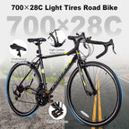 WEIZE Road Bike, 700C Wheel City Commuter Bicycle, Shimano 14 Speed Drop Bar, Racing Adult Bike with Caliper Brakes, High-Carbon Steel Hybrid Bikes