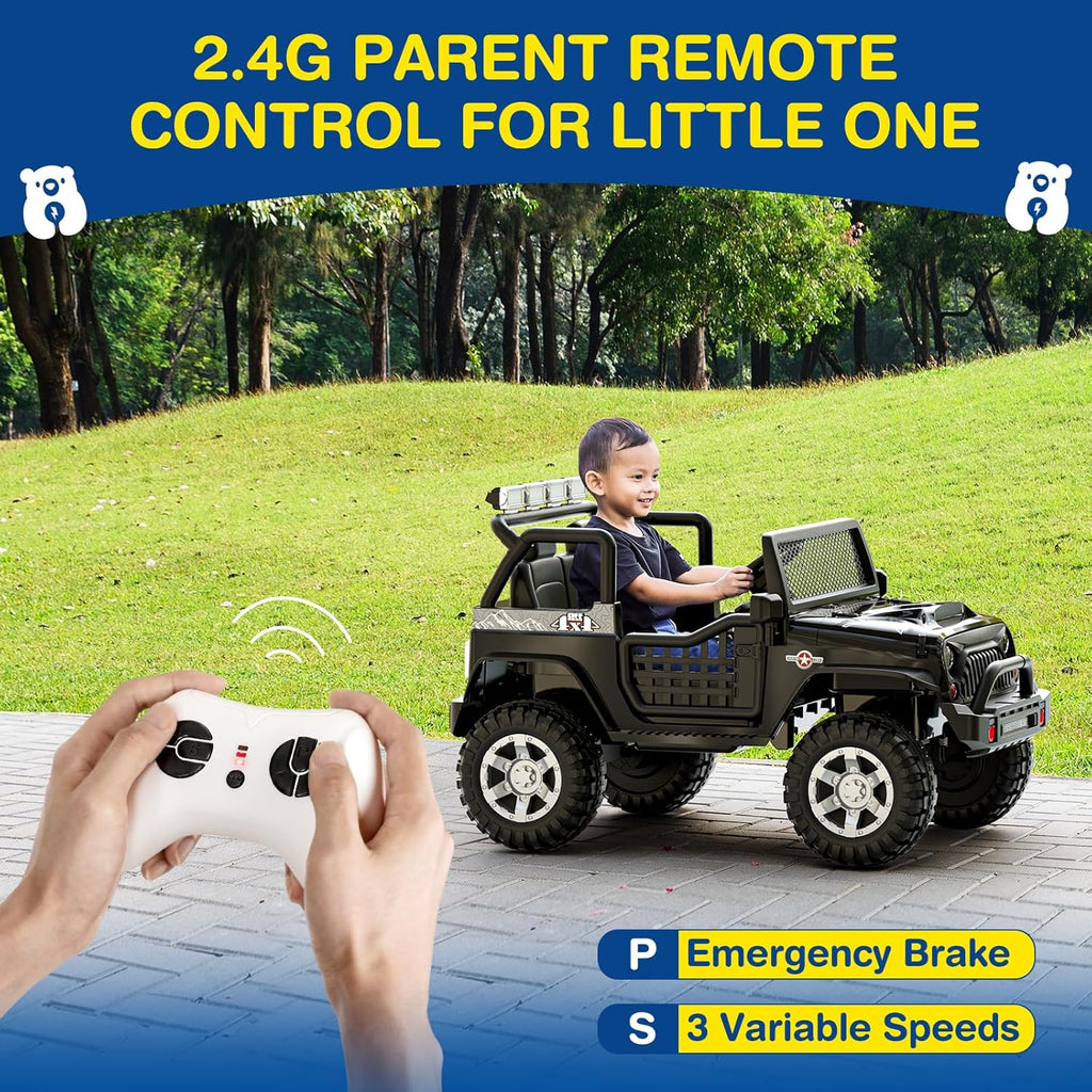 L8 Ride On Car 2 Seater 12V Kids Electric Car Remote Control 4-Wheel Suspension Bluetooth Speaker
