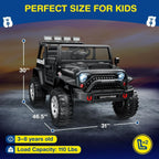 L8 Ride On Car 2 Seater 12V Kids Electric Car Remote Control 4-Wheel Suspension Bluetooth Speaker