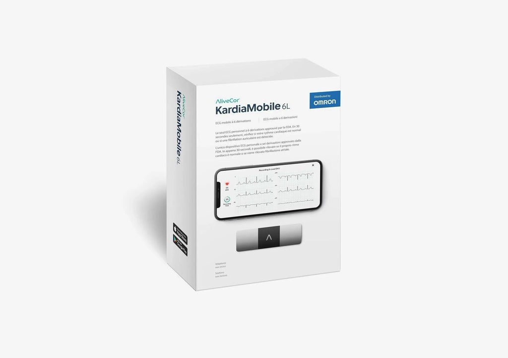 AliveCor KardiaMobile 6L Personal EKG Monitor, Black - KM-6L-E