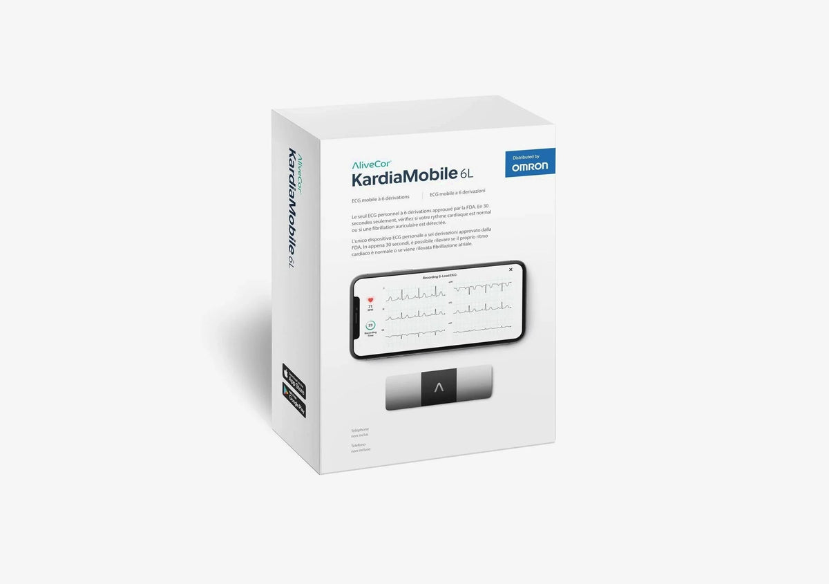 AliveCor KardiaMobile 6L Personal EKG Monitor, Black - KM-6L-E
