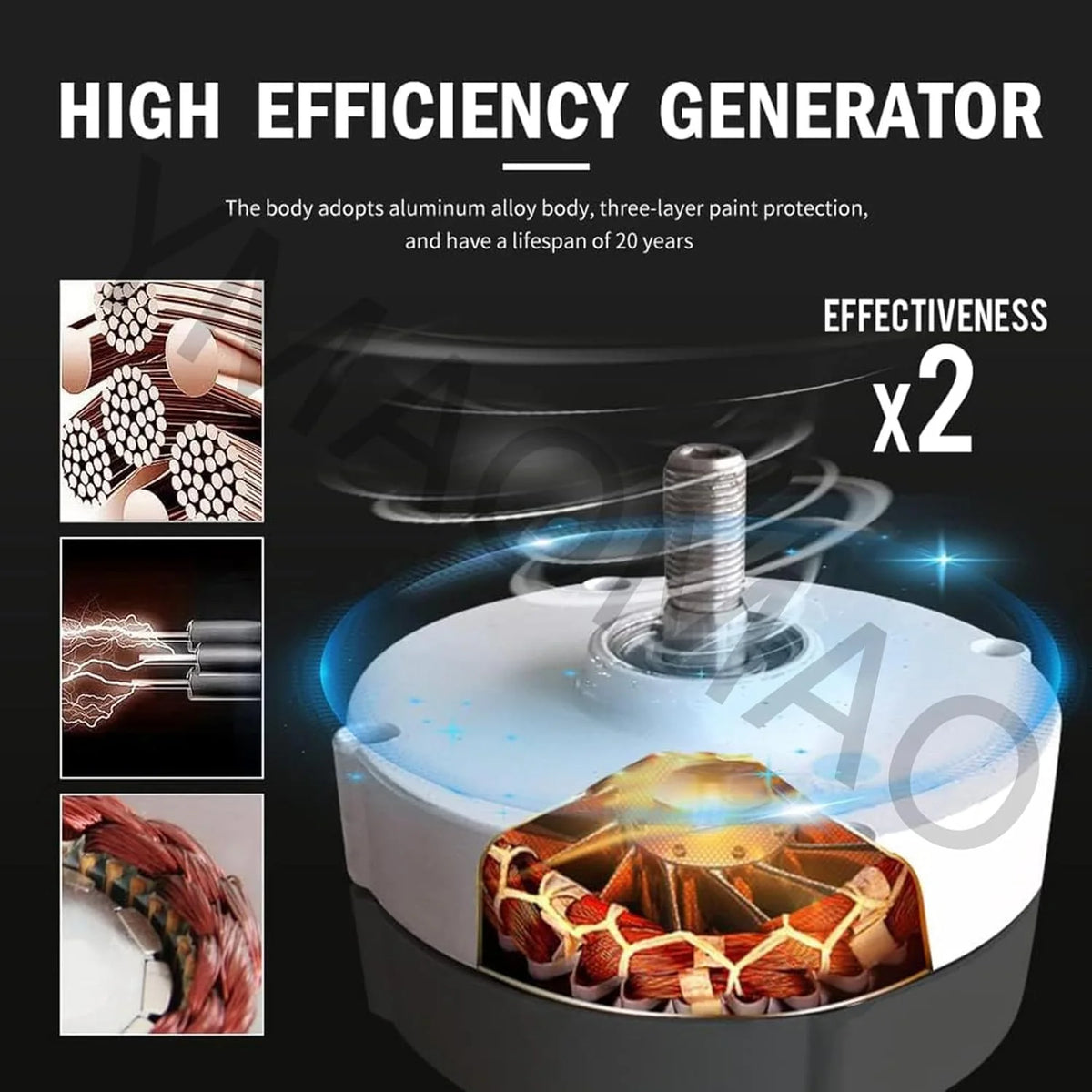 12000W Low RPM Permanent Magnet Generator 12V 24V 48V 120V 220V, Free Energy Gearless Permanent Magnet Generator Motor DIY for Wind Turbine Water Turbine,12V