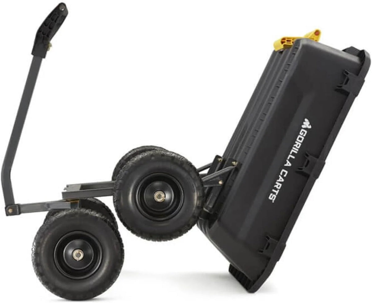 7GCG-NF Heavy-Duty Poly Dump Garden Cart with No-Flat Tires, 7 Cubic Feet, 1200-Pound Capacity, Black, Amazon Exclusive