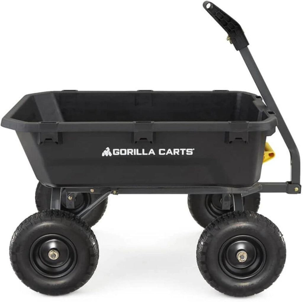 7GCG-NF Heavy-Duty Poly Dump Garden Cart with No-Flat Tires, 7 Cubic Feet, 1200-Pound Capacity, Black, Amazon Exclusive