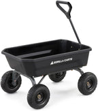 7GCG-NF Heavy-Duty Poly Dump Garden Cart with No-Flat Tires, 7 Cubic Feet, 1200-Pound Capacity, Black, Amazon Exclusive