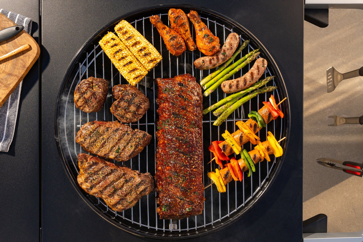 Expert Grill Kettle Cart with Pizza Accessories and Warming Rack