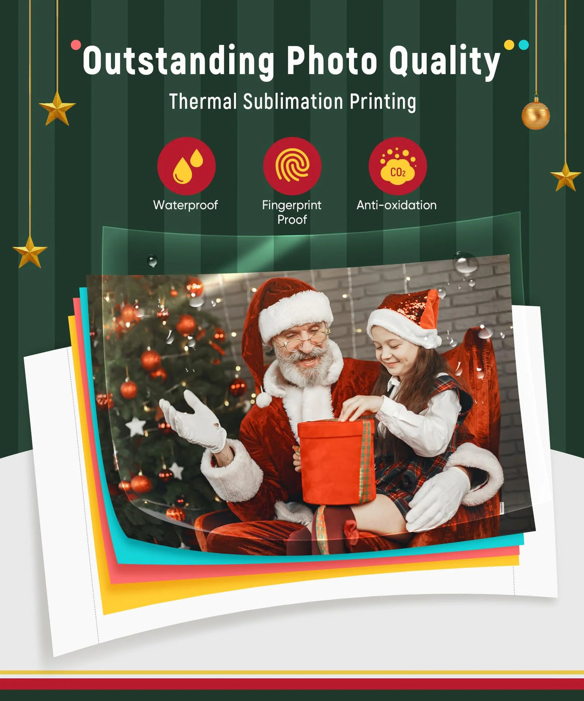 46 Photo Printer with Wi-Fi, 100 Sheets, Thermal-Dye Sublimation, for iPhone & Android
