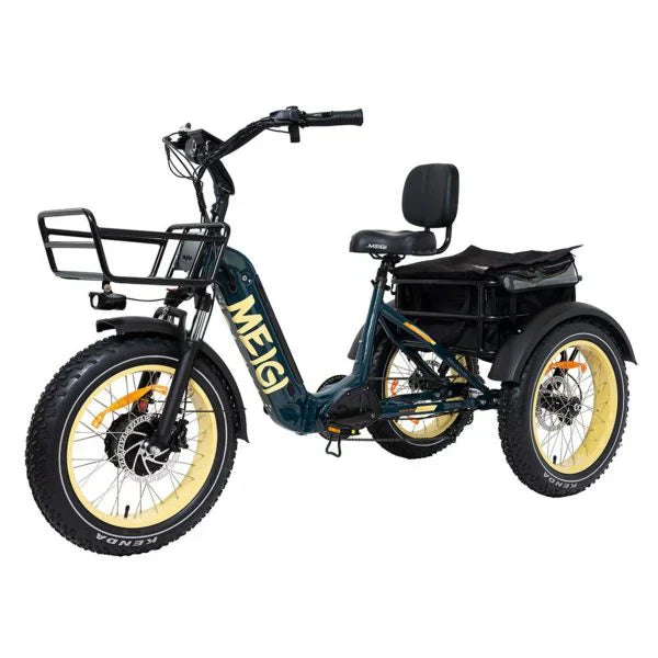 20 48V/14AH 750W Foldable Fat Tire Electric Trike, 330LBS