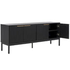 SAFAVIEH Deandra 4-Door Media Stand for Entertainment - Accommodates Up to 65-Inch Flat Screen TV - Dimensions: 60.8" W x 17.7" D x 24.6" H