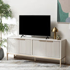 SAFAVIEH Deandra 4-Door Media Stand for Entertainment - Accommodates Up to 65-Inch Flat Screen TV - Dimensions: 60.8" W x 17.7" D x 24.6" H