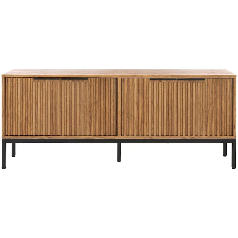 SAFAVIEH Deandra 4-Door Media Stand for Entertainment - Accommodates Up to 65-Inch Flat Screen TV - Dimensions: 60.8" W x 17.7" D x 24.6" H