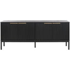 SAFAVIEH Deandra 4-Door Media Stand for Entertainment - Accommodates Up to 65-Inch Flat Screen TV - Dimensions: 60.8" W x 17.7" D x 24.6" H