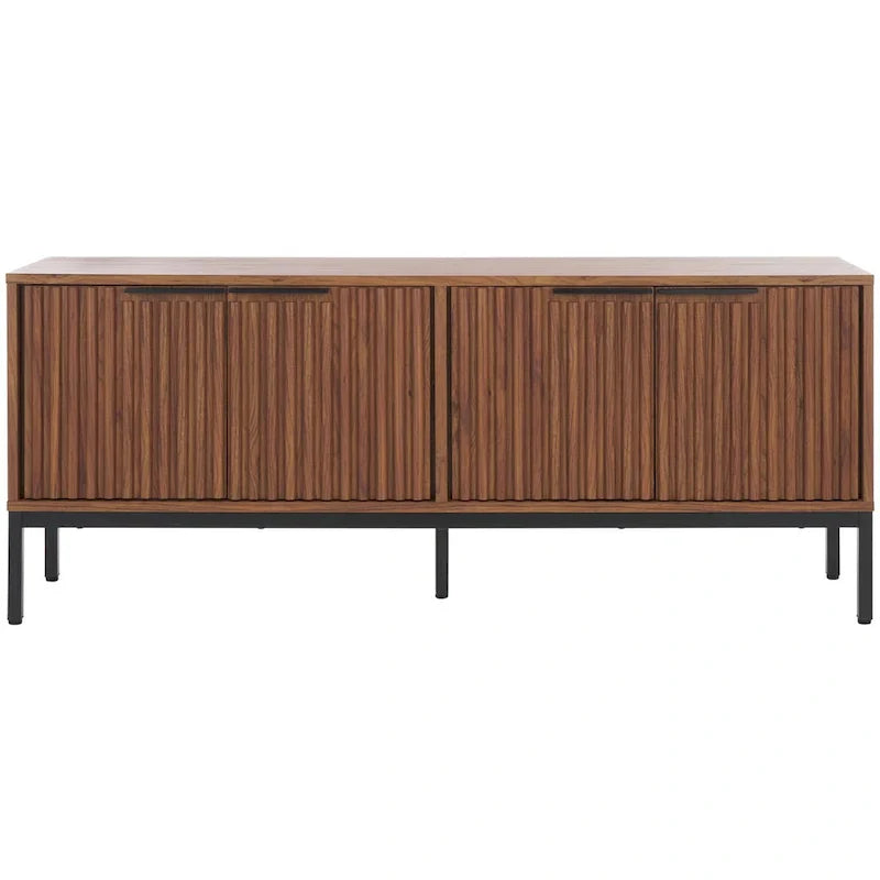 SAFAVIEH Deandra 4-Door Media Stand for Entertainment - Accommodates Up to 65-Inch Flat Screen TV - Dimensions: 60.8" W x 17.7" D x 24.6" H