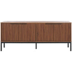 SAFAVIEH Deandra 4-Door Media Stand for Entertainment - Accommodates Up to 65-Inch Flat Screen TV - Dimensions: 60.8" W x 17.7" D x 24.6" H