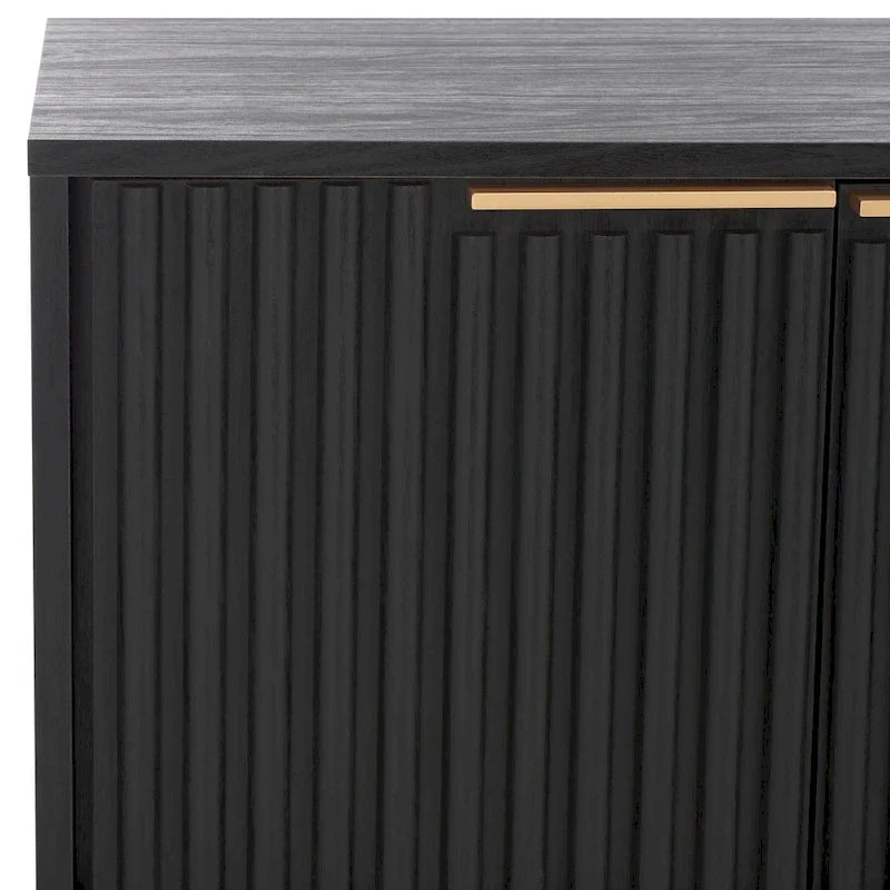 SAFAVIEH Deandra 4-Door Media Stand for Entertainment - Accommodates Up to 65-Inch Flat Screen TV - Dimensions: 60.8" W x 17.7" D x 24.6" H