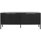 SAFAVIEH Deandra 4-Door Media Stand for Entertainment - Accommodates Up to 65-Inch Flat Screen TV - Dimensions: 60.8" W x 17.7" D x 24.6" H